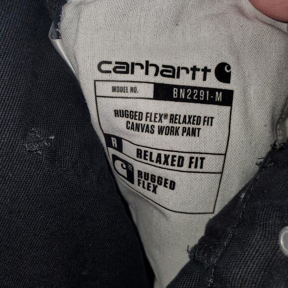 Carhartt Pants Men's 38x30 Black Rugged Flex Relaxed Fit Canvas Work BN2291-M - Picture 8 of 10